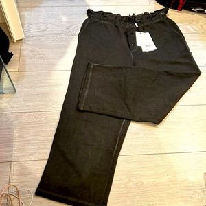 Something navy ruffled sweatpants